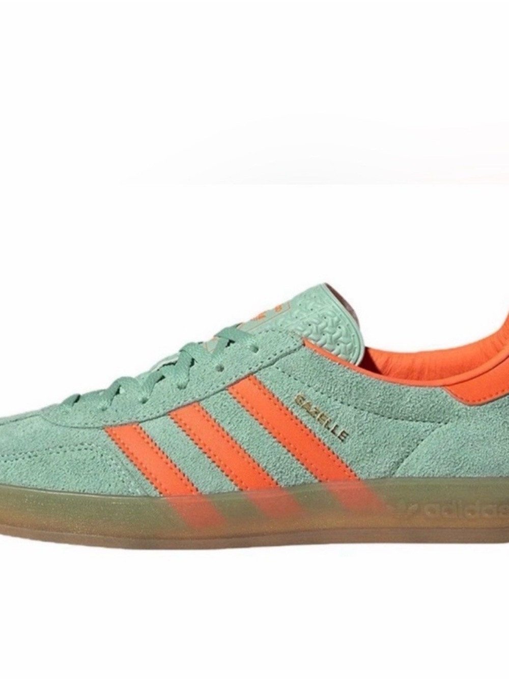 Adidas Gazelle Indoor Mint & Fluorescent Orange with Gum Sole - Picture 10 of 10